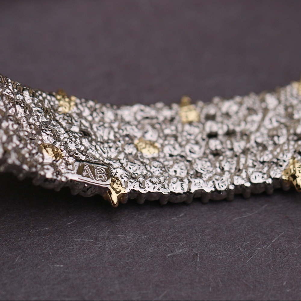 Alexis Bittar Silver Pavé Crystal Lace Thorny Cuff Small Cuff Bracelet - Picture 10 of 10